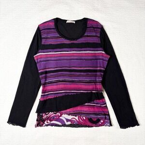 Bonita layered micro mesh fitted long sleeve